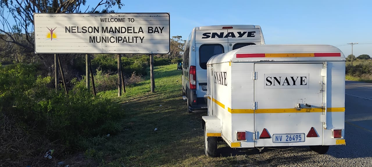 Snaye vans at Nelson Mandela Bay Municipality sign